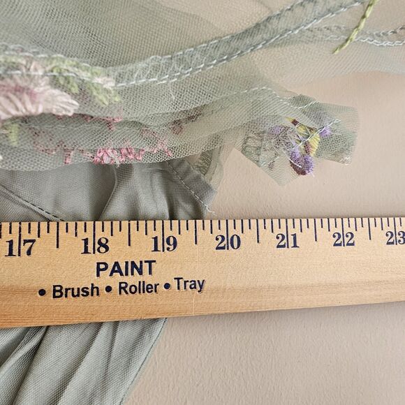 Bloomchic Floral Embroidered Size 12 Green Spring Wedding Bridesmaid Pockets - Picture 12 of 16